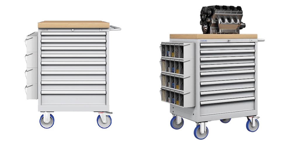 עגלת כלים ניידת עם תאי UNIBOX